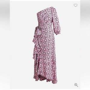 J. Crew One-Shoulder Floral Dress in Pink and Black NWT